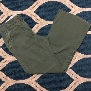 J CREW Green Chino Wide Leg Pants